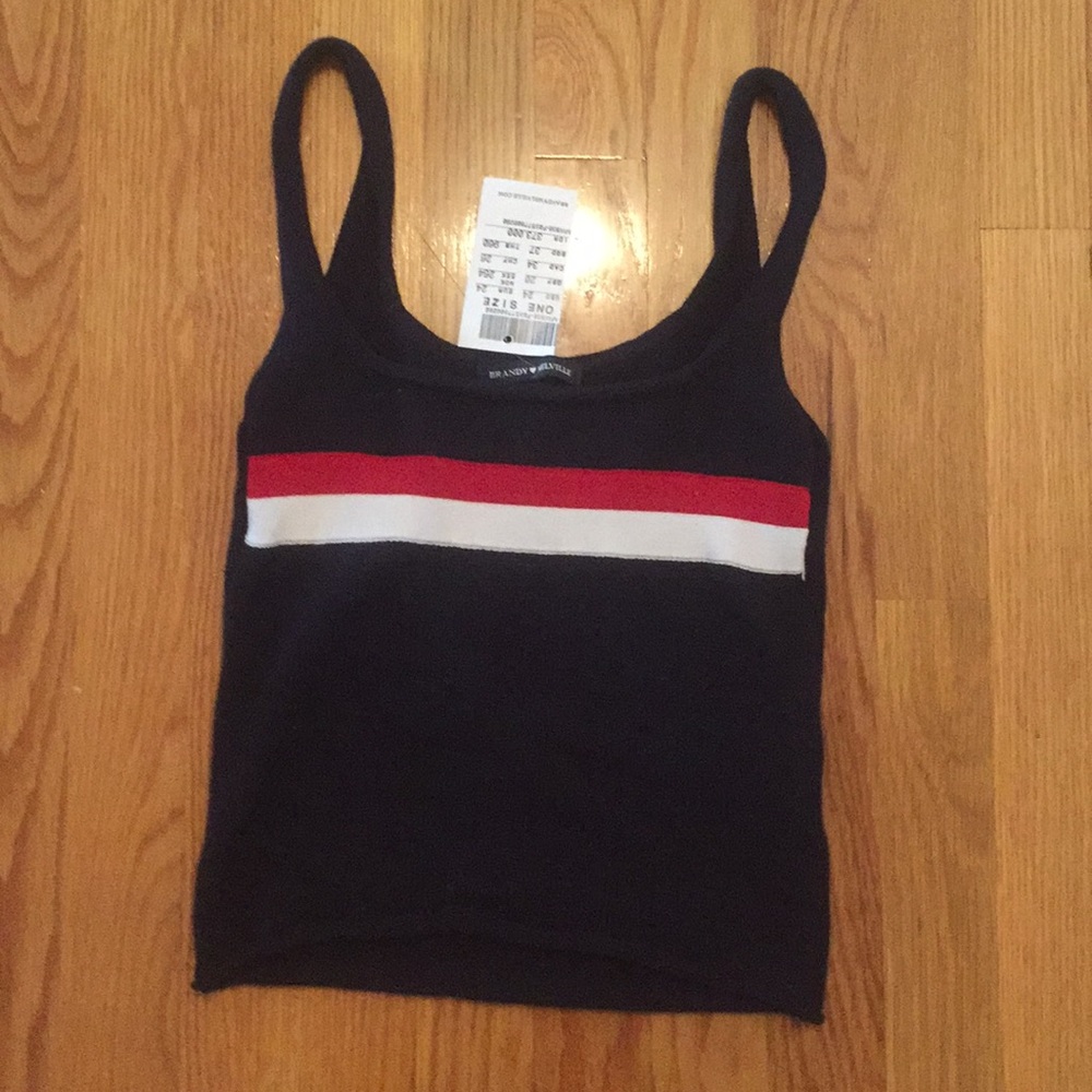 Brandy Melville red white navy sweater tank
